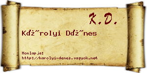 Károlyi Dénes névjegykártya