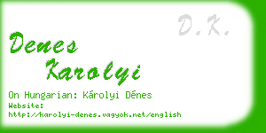 denes karolyi business card